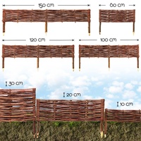 BooGardi Beetbegrenzung aus Weide · in vielen Größen · 20 x 100 cm 5er Set · Garten Steckzaun zur Beetumrandung · Rasenkante aus Weidengeflecht