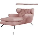 KAWOLA Relaxsessel CHARME Cord 130 x 95 x 160 cm Rosa mit Kissen
