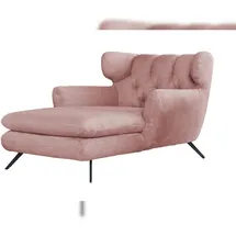 KAWOLA Relaxsessel CHARME Cord 130 x 95 x 160 cm Rosa mit Kissen