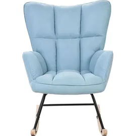 Beliani Schaukelsessel Oulu Polyester 71 x 108 x 83 cm Blau/Schwarz/Braun