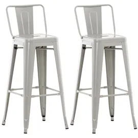 TPFLiving Barhocker 2er Set Metall 0 x 0 cm Silber