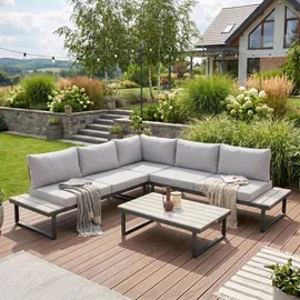beautysofa MADISON Loungeset grau