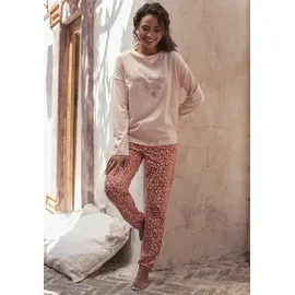 VIVANCE DREAMS Pyjamahose Damen rot-geblümt Gr.32/34