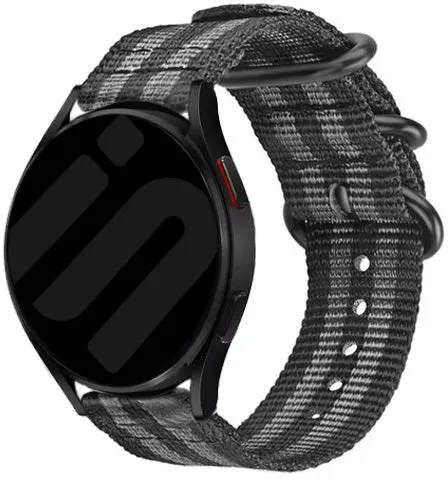 Strap-it Oppo Watch Armband Nylon für Oppo Watch X3 - Schwarz/grau - Schnallenverschluss