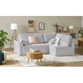 Sofa.de Eckcouch Stoff mit Schlaffunktion 3-Sitzer Blau