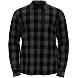 Odlo Herren Shirt L/S Halden Check Hemd, black - odlo graphite Grey, S