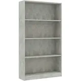 vidaXL Bücherregal 4 Fächer Betongrau 80x24x142 cm Holzwerkstoff