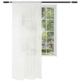 Woltu Gardinen transparent mit Kräuselband Vorhang Leinenoptik Halbtransparent Voile Leinenvorhang Stores Fensterschal Dekoschal Wohnzimmer Kinderzimmer Schlafzimmer, 140x225 cm Weiß, (1 Stück)