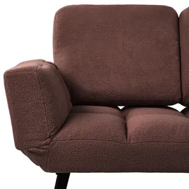 Beliani 2-Sitzer Schlafsofa Bouclé braun Brekke