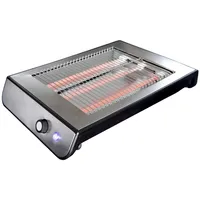 Gastronoma 18140002 - Flachtoaster, gebürsteter Stahl/schwarz