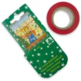 Riffelmacher Riffelmacher, Weihnachtsdeko, Klebeband für Fenster rot 19mmx10m