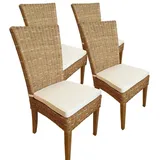 Amagohome Rattanstuhl Esszimmer Stühle 4 Stück Rattanstühle Wintergarten Esstisch Stühle Kor