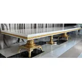 Casa Padrino Luxus Barock Esstisch Creme / Weiß / Gold 700 cm - Riesiger Massivholz Esszimmertisch - Esszimmer Möbel im Barockstil - Barock Möbe... - Creme/Weiß/Gold
