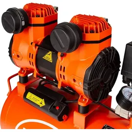 BJC Druckluft Kompressor 24L 8 BAR Ölfrei Luftkompressor 2 Kolben Flüsterkompressor Abschaltautomatik