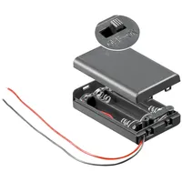 goobay Batteriehalter für 3x Microzellen AAA mit 150mm Anschlusskabel und Schalter