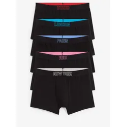 bonprix Boxershorts eng (5er Pack), schwarz, 7 (XL), mit Baumwolle