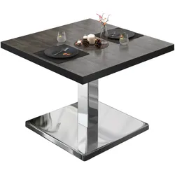 BM | Bistro Loungetisch | B:T:H 60 x 60 x 41 cm | Wenge / Edelstahl