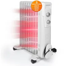 Clatronic Clatronic® Ölradiator | Effiziente Mobile Heizung | elektrische Heizung mit 9 Rippen | Radiator mit 3 Leistungsstufen | Slimline Heizkörper | bi... | Weiß