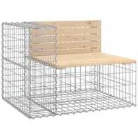 Furnicato Gartenbank aus Gabionen 92x71x65,5 cm Massivholz Kiefer