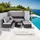 Tectake San Marino Polyrattan Lounge-Set schwarz