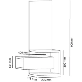 Asir Wandspiegel mit Ablage STELLA 90x49 cm braun/anthrazit - Braun/Anthrazit