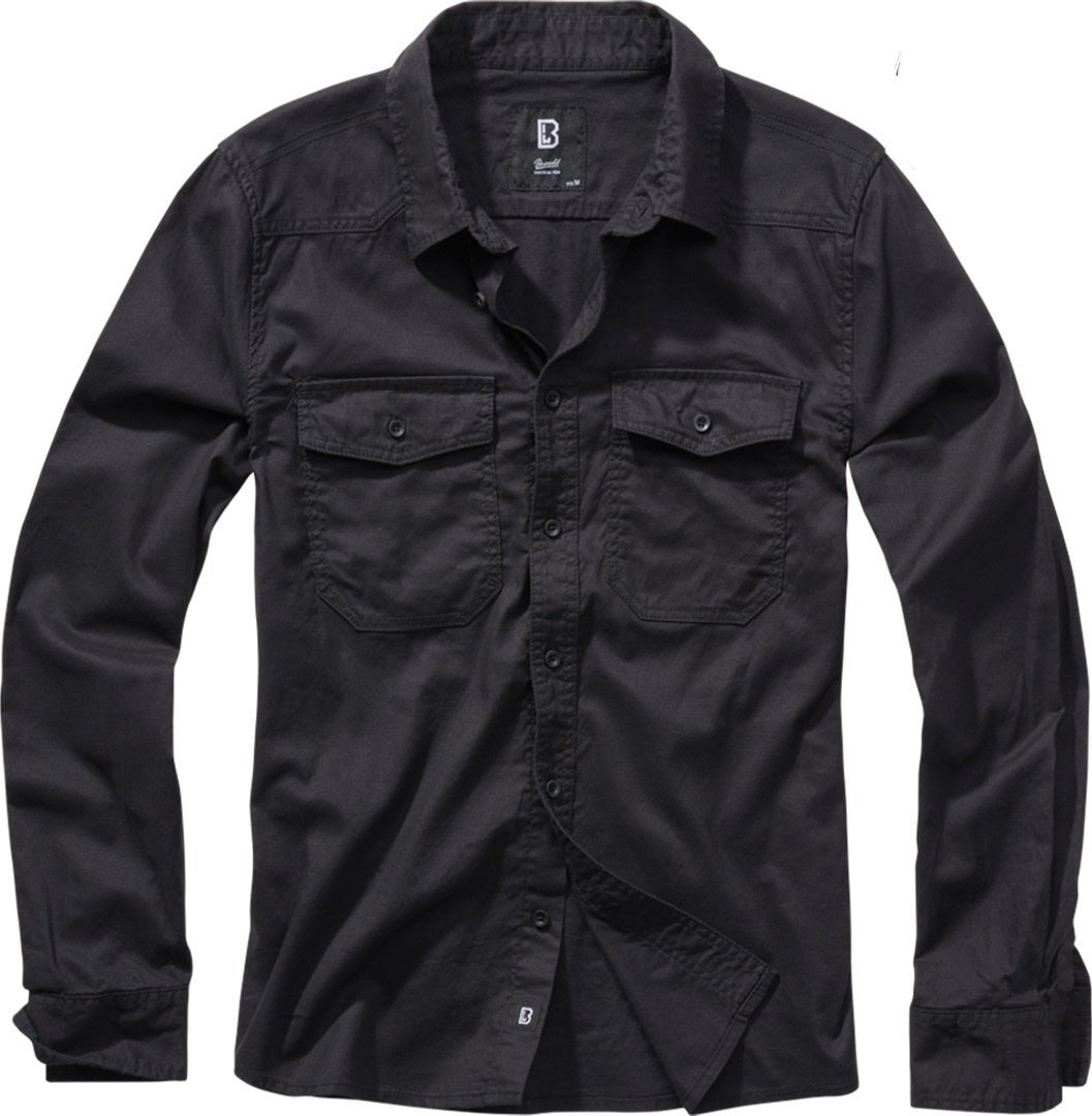 Brandit Flanell Shirt, zwart, 6XL Voorman