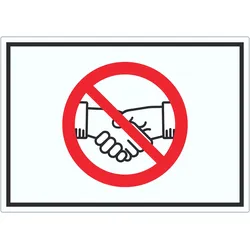 Handschlag verboten Aufkleber kein Händeschütteln Symbol Aufkleber Aufkleber A7 (74x105mm)