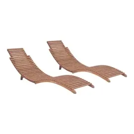 vidaXL Sonnenliegen 2 Stk. Massivholz Teak