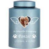 Urnen für Hunde Katzen Asche mit Name und Foto als personalisierte Pet Memorial Andenken Urne für Verlust von Hundekatzen (Flügel)