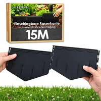 iLEFANTE Rasenkante Kunststoff, Beeteinfassung aus Recyceltem Plastik, Stabil und Flexibel, Unsichtbare Beetumrandung, 15 Meter