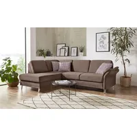 sit&more Ecksofa »Clio L-Form« wahlweise mit Bettfunktion und Bettkasten, inklusive Federkern braun