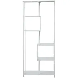 SVITA KELA Metallregal 6 Ebenen Küchenregal Badregal Industrial Style Weiß