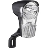 Büchel 50170 Dynamo-Scheinwerfer Frontlicht Uni LED, 15 Lux, Frontleuchte + Halterung, Schalter, schwarz - Schwarz