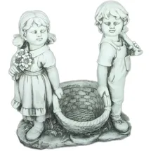 deluke Gartenfigur HANS Kunststoff Weiß 56x28x53cm Gartendeko Outdoor Figur