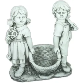 deluke Gartenfigur HANS Kunststoff Weiß 56x28x53cm Gartendeko Outdoor Figur