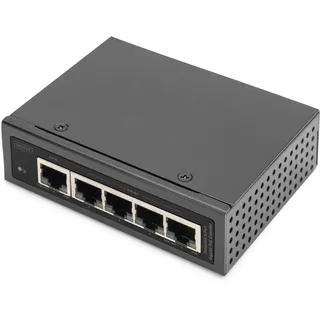 Digitus Industrieller 5-Port Gigabit PoE Extender 1-Port 802.3bt PoE/4-Port 802.3af/at