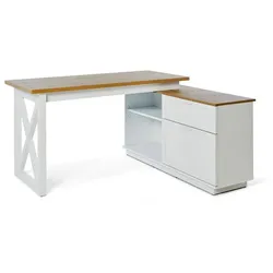 Jahnke Eckschreibtisch 91CM1 / Chalet D 155 E Dekor Weiß
