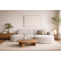 kaiser möbel Ecksofa Sofa L form, Couch L form MODENA STUDIO stoff Verita Ecru, Rechts