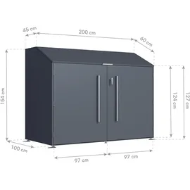 Tchibo Fahrradgarage Linea anthrazit 100x200x154cm