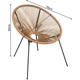 Mobili Rebecca Gartenstuhl, Beige Schwarz Vintage