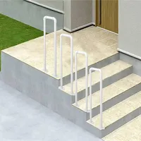 Sicherheits-Übergangs-Handlauf-Treppengeländer für Stufen im Freien, Handlauf-Streikposten für 1 Stufe – weiße Handläufe außen für Terrassengarten-Balkon (Size : 75cm(2.5ft))