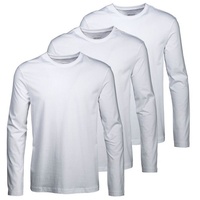 MAN'S WORLD Langarmshirt, (Packung, 3 tlg 3er-Pack), aus reiner Baumwolle, Gr. 56/58 (XL), weiß, , 684682-56