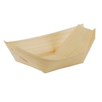 Papstar 50 Fingerfood - Schalen, Holz pure, 11 cm x 6,5 cm Schiffchen,