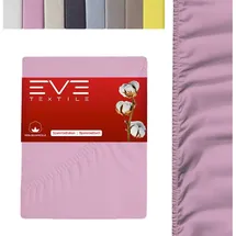 evetextile Spannbettlaken Baumwolle-Jersey 200 x 200 cm Rosa 1 St.