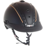 Casco Reithelm MISTRALL-2 schwarz floral S-M (55-57cm) + MyStyle Wechselstreifen hellbraun