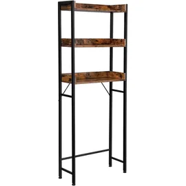 VASAGLE Waschmaschinenregal 63 x 25 x 165 cm Braun-Schwarz
