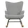 Mendler Schaukelstuhl HWC-N14 Stoff/Textil 69 x 92 x 69 cm grau-grün ergonomisch