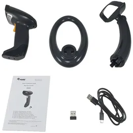 Equip Barcode Handscanner 2D Laser mit Halterung 2.4GHz sw