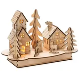 Konstsmide Weihnachtliche Dekoleuchte Haus und Tiere 0,12 x 0,15 x 0,22 m Beige/Braun
