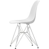 Vitra - Eames Plastic Side Chair DSR RE, verchromt / baumwollweiß (Filzgleiter basic dark)